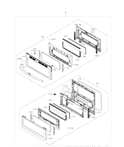 Door Section Diagram and Parts List for NE59J7850WG AA-0002 Samsung Range