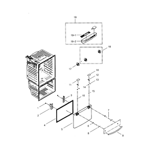 Freezer Door Diagram and Parts List for RFG296HDPN XAA-01 Samsung Refrigerator
