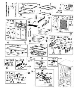 Refrigerator Diagram and Parts List for RF4287HARS XAA-0002 Samsung Refrigerator