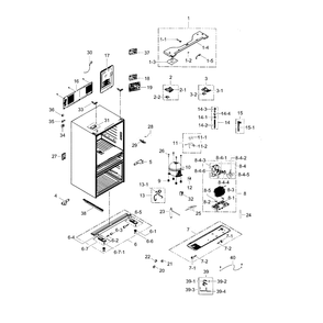 Cabinet Diagram and Parts List for RF23HSESBSR AA-0000 Samsung Refrigerator