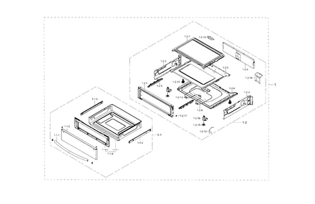 Drawer Assy Diagram and Parts List for NE59J7750WS AA-0000 Samsung Range
