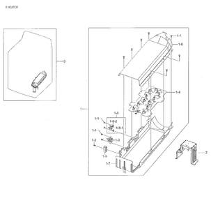 Duct & Burner Diagram and Parts List for DV48J7700EW A2-0002 Samsung Dryer