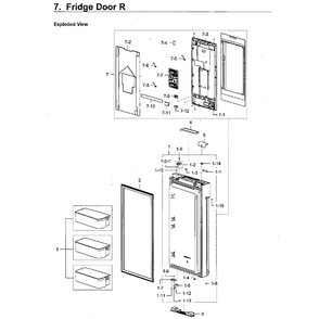 Fridge Door R Diagram and Parts List for RF28K9580SR AA-01 Samsung Refrigerator