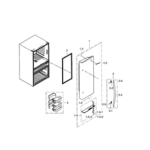 Refrigerator Door R Diagram and Parts List for RF23HSESBSR AA-01 Samsung Refrigerator