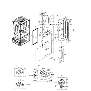 Fridge Door L Diagram and Parts List for RF28HFEDBWW AA-02 Samsung Refrigerator