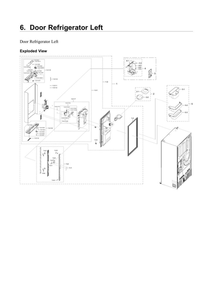 Left Refrigerator Door Parts Diagram and Parts List for RF24R7201SR AA-02 Samsung Refrigerator