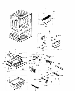 Freezer Diagram and Parts List for RF28HFEDTSR AA-0005 Samsung Refrigerator
