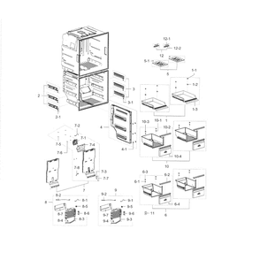Freezer Diagram and Parts List for RF28K9070SR AA-0001 Samsung Refrigerator