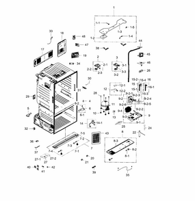 Cabinet Diagram and Parts List for RF28HFEDBWW AA-0003 Samsung Refrigerator