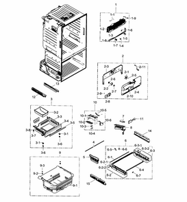 Freezer Diagram and Parts List for RF30HDEDTSR AA-0003 Samsung Refrigerator