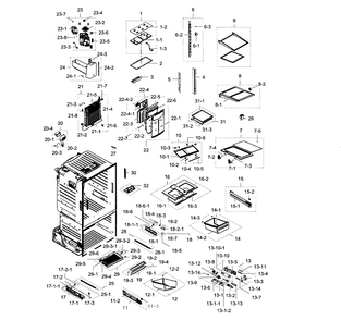 Frdige Diagram and Parts List for RF28HDEDBSR AA-0007 Samsung Refrigerator