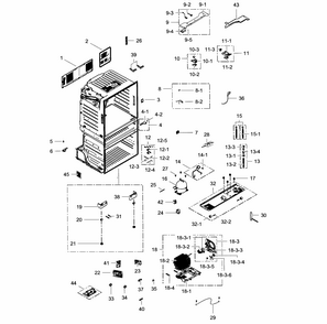 Cabinet Diagram and Parts List for RF28HMEDBWW AA-0007 Samsung Refrigerator