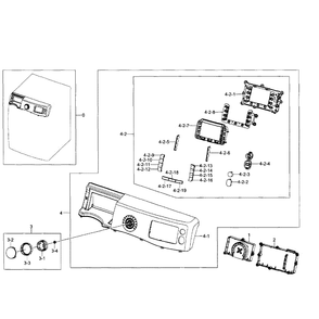 Control Panel Diagram and Parts List for WF520ABW XAA-05 Samsung Washer
