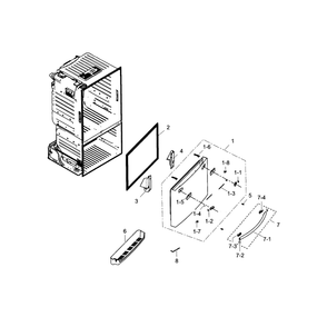 Freezer Door Diagram and Parts List for RF323TEDBSR AA-02 Samsung Refrigerator