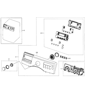 Control Panel Diagram and Parts List for WF350ANP XAA-04 Samsung Washer