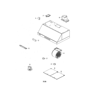 Range Hood Diagram and Parts List for NK30N7000UG AA-00 Samsung Range Hood