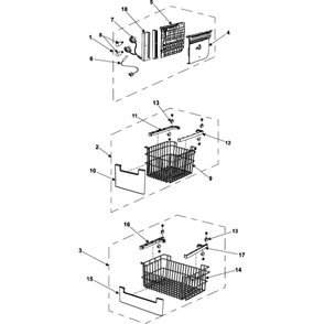 Freezer Shelves Diagram and Parts List for RB215BSBB XAA Samsung Refrigerator
