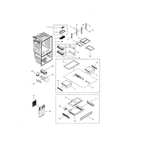 Refrigerator Diagram and Parts List for RFG29THDRS XAA-00 Samsung Refrigerator