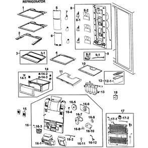 Refrigerator Diagram and Parts List for RM257ABRS XAA-00 Samsung Refrigerator
