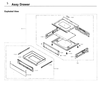 Drawer Diagram and Parts List for NE58K9500SG AA-0000 Samsung Range