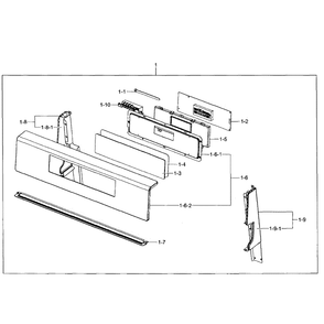 Control Box Diagram and Parts List for NX583G0VBBB AA-00 Samsung Range