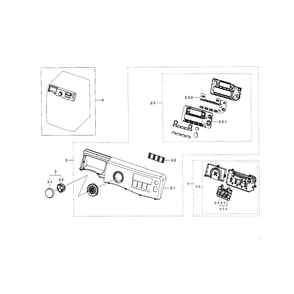 Control Panel Diagram and Parts List for WF395BTPARA A1-0000 Samsung Washer