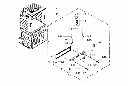Flexzone Door Diagram and Parts List for RF28HMEDBSR AA-0009 Samsung Refrigerator