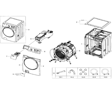 Main Asy Diagram and Parts List for WF393BTPARA A1-0000 Samsung Washer