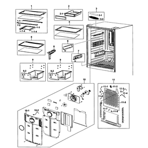 Refrigerator Assembly Diagram and Parts List for RB215ACPN XAA-0001 Samsung Refrigerator
