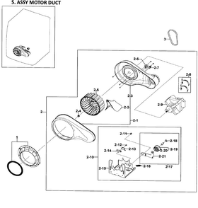 Motor Assy Diagram and Parts List for DV511AGR XAA-0000 Samsung Dryer