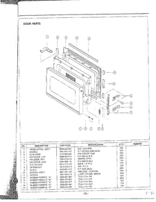 Door Parts Diagram and Parts List for MW6350W XAA Samsung Microwave
