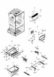 Freezer Diagram and Parts List for RF28HFEDBSR AA-0007 Samsung Refrigerator