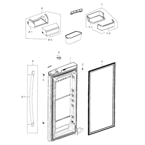 Fridge Door R Diagram and Parts List for RFG237AAPN XAA-01 Samsung Refrigerator