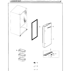 Fridge Door R Diagram and Parts List for RF26HFENDBC AA-01 Samsung Refrigerator