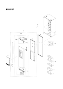 Refrigerator Door Parts Diagram and Parts List for RS22T5561SG AA-00 Samsung Refrigerator