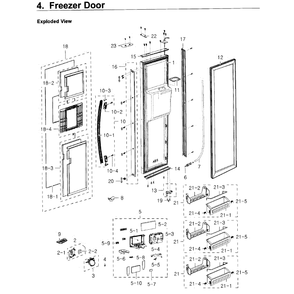 Freezer Door Diagram and Parts List for RS27FDBTNSR AA-0000 Samsung Refrigerator