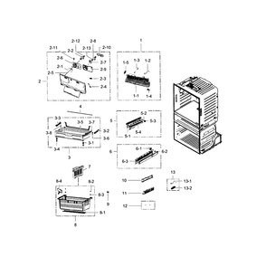 Freezer Diagram and Parts List for RF4287HABP XAA-0004 Samsung Refrigerator
