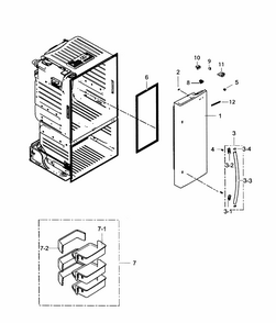 Right Door Diagram and Parts List for RF220NCTASP AA-0001 Samsung Refrigerator