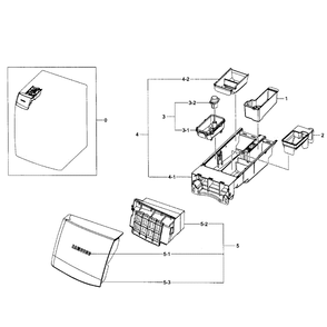 Drawer Assembly Diagram and Parts List for WF457ARGSGR AA-0F Samsung Washer