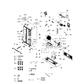 Cabinet Diagram and Parts List for RS267TDRS XAA-03 Samsung Refrigerator