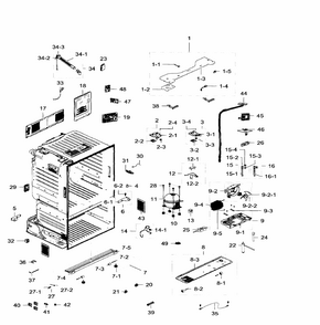Cabinet Diagram and Parts List for RF28HFEDTWW AA-0005 Samsung Refrigerator