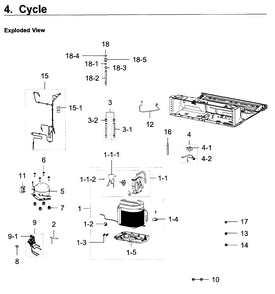 Cycle Diagram and Parts List for RF22K9581SG AA-0001 Samsung Refrigerator
