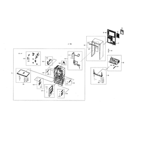Cabinet 1 Diagram and Parts List for RF22N9781SR AA-00 Samsung Refrigerator