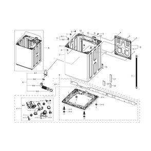 Frame Assembly Diagram and Parts List for WA456DRHDWR AA-02 Samsung Washer