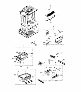 Freezer Diagram and Parts List for RF28HFEDBBC AA-0002 Samsung Refrigerator