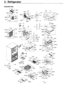 Fridge Diagram and Parts List for RF22KREDBSR AA-0002 Samsung Refrigerator