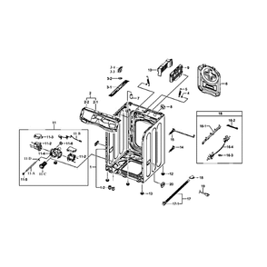 Frame Assembly Diagram and Parts List for WF511ABR XAA-01 Samsung Washer