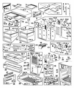 Refrigerator Diagram and Parts List for RF267AERS XAA-0001 Samsung Refrigerator