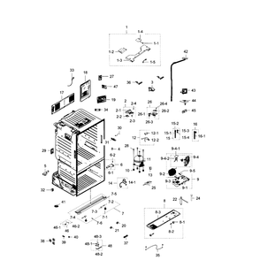 Cabinet Diagram and Parts List for RF28HDEDPBC AA-03 Samsung Refrigerator