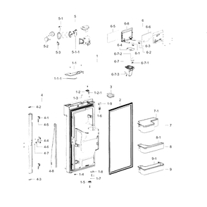 Fridge Door L Diagram and Parts List for RF23J9011SR (AA)(0000) Samsung Refrigerator